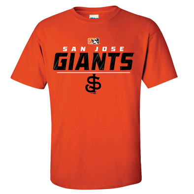 Youth San Francisco Giants Stitches Black Heat Transfer T-Shirt