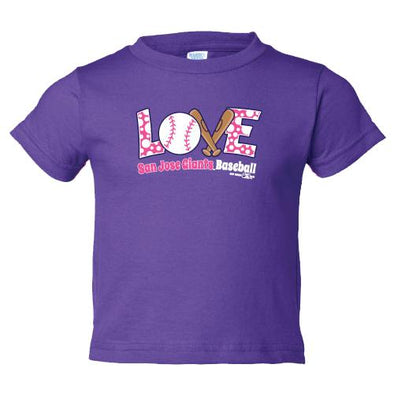 San Jose Giants Girls Purple I Love San Jose Giants Baseball T-Shirt